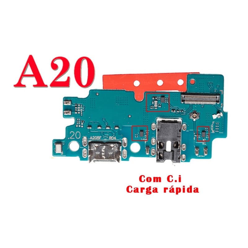 Placa Conector Carga Compatível Galaxy A20