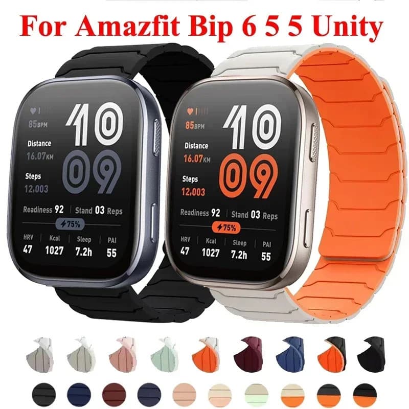 20mm 22mm Laço Magnético de Silicone para Amazfit Bip 6 5 5 Unity 3/GTS GTR 2 3 4 Pulseira para Amazfit Balance 2/Cheeta