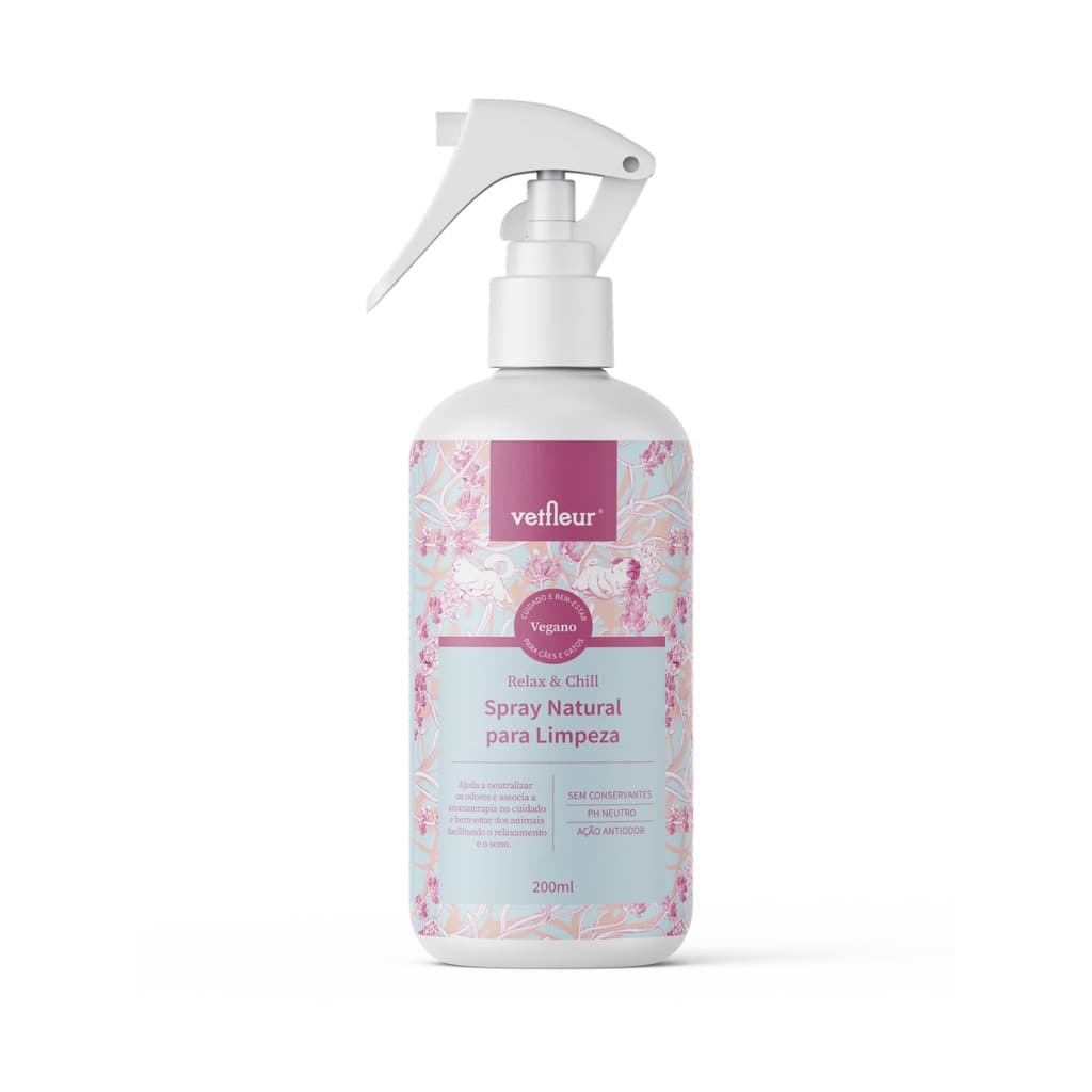 Spray de Limpeza (Banho a Seco) Vetfleur Limpa Patinhas e Corpo 200ml