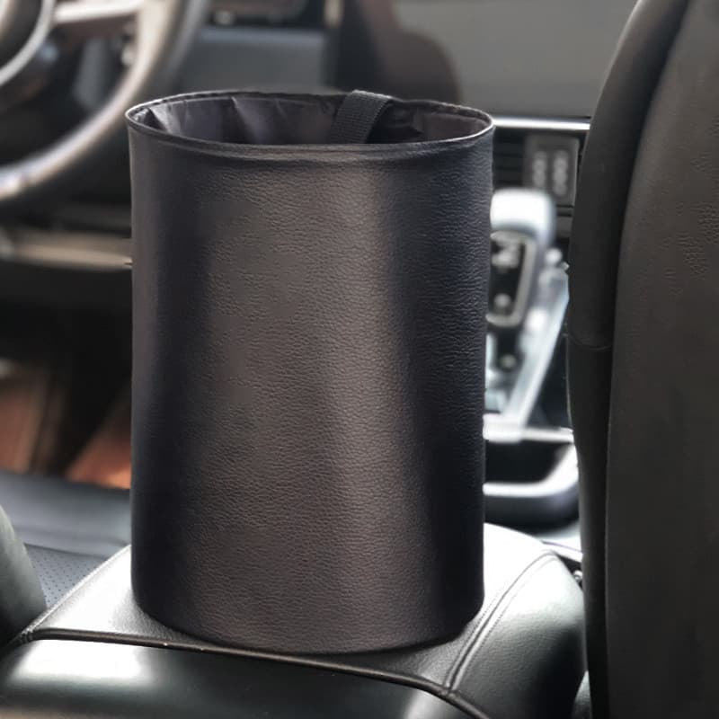 Lixeira de couro para carro / caixa de armazenamento dobrável para Banco Traseiro de carro