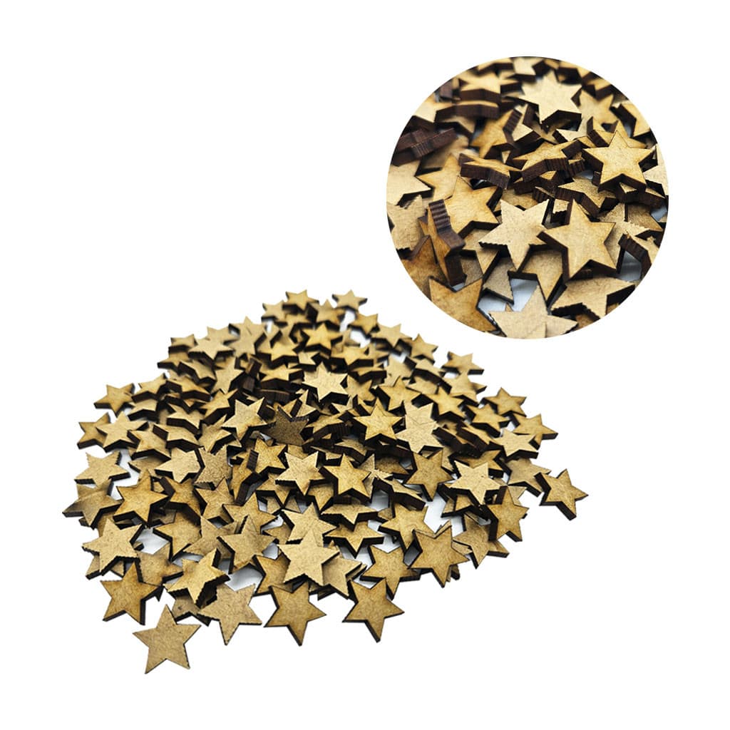 Mini Estrela Aplique Enfeite Artesanato 1 e 2cm MDF