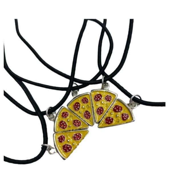 Kit 5 Colares Gargantilhas Best friends Bff Da Amizade Modelo Pizza Super Mega Oferta!