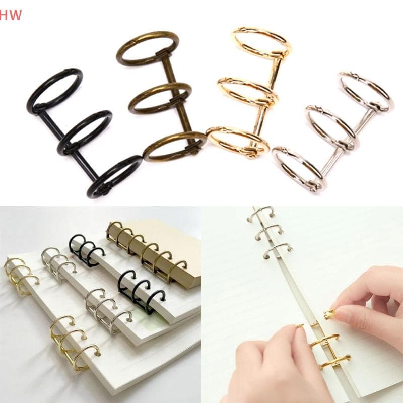2 Pçs Metal 3 Anéis Folha Solta Pasta De Papel DIY Fazendo Caderno Álbum Scrapbook