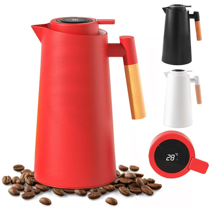 Garrafa Térmica 1 Litro Com Termômetro Led Para Chás / Café Design Moderno quente até 24h DLL