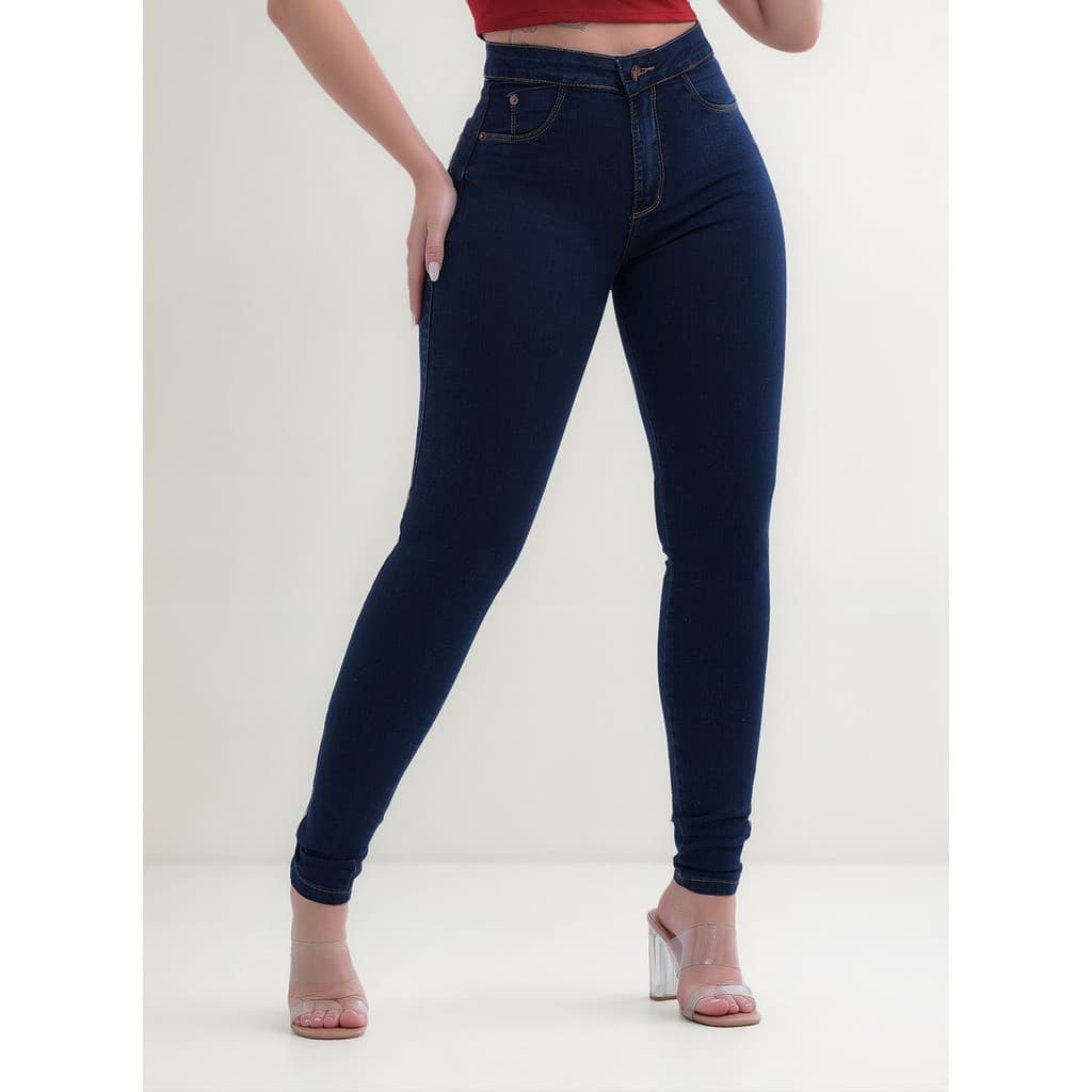 Calça Jeans Feminina Escura 36 e 38 Cintura Alta