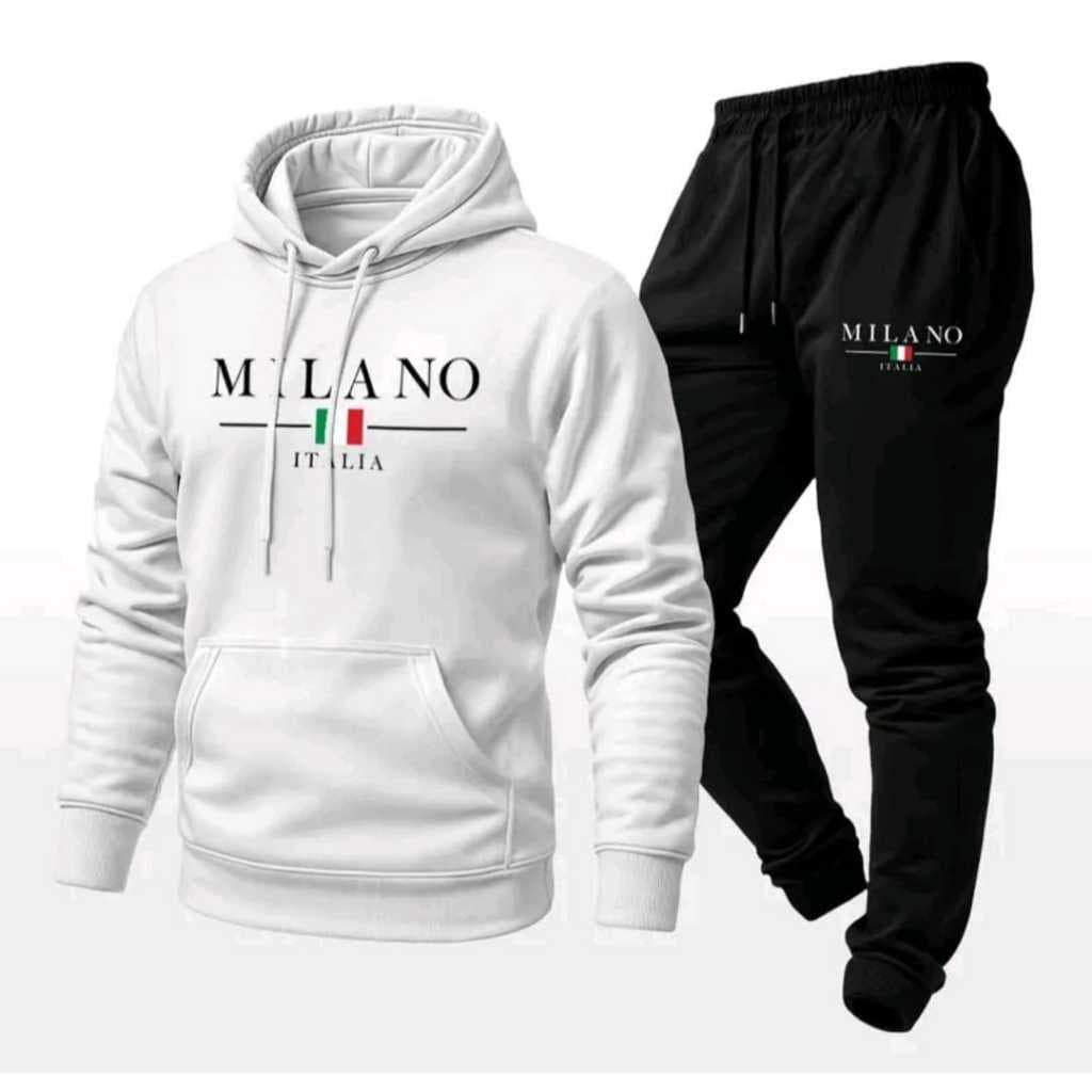 Conjunto Moletom Canguru Com Capuz + Calça Melhor Qualidade Milano Unissex Adulto Masculino Feminino Diversas Cores