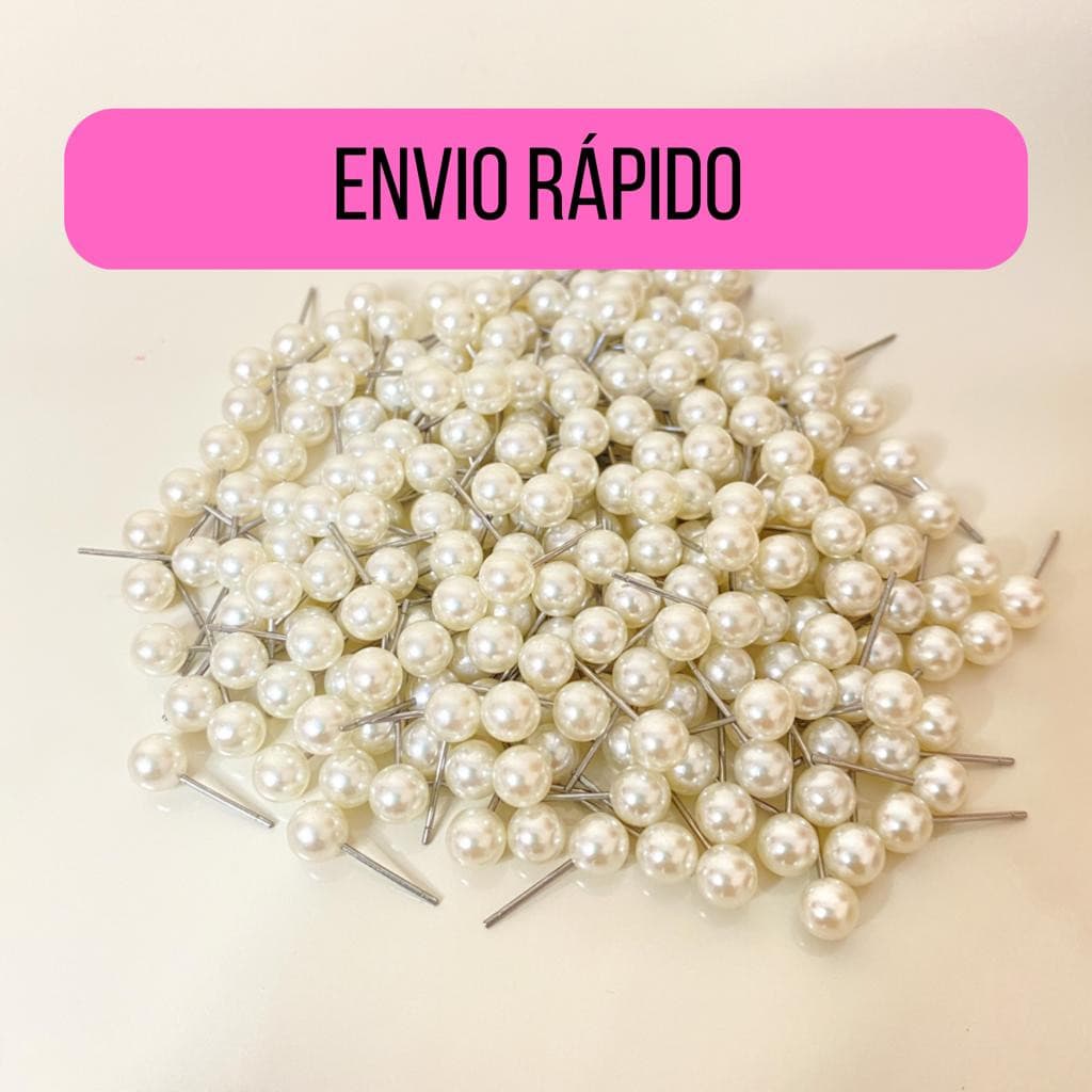 100 Pares Brincos de Perola com Tarracha de Silicone