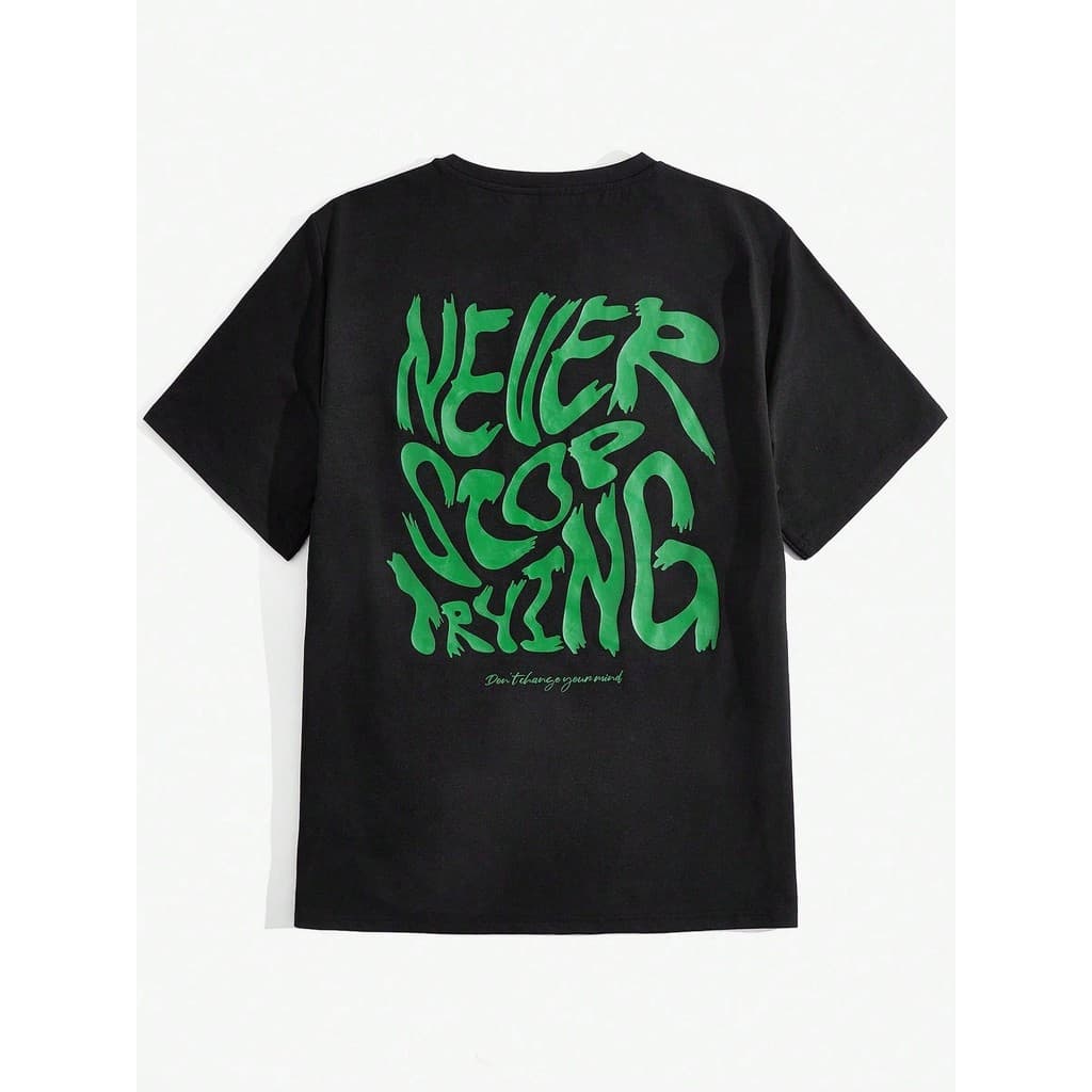 Camiseta Masculina Never Stop Trying Streetwear Camisa Unissex Lançamento