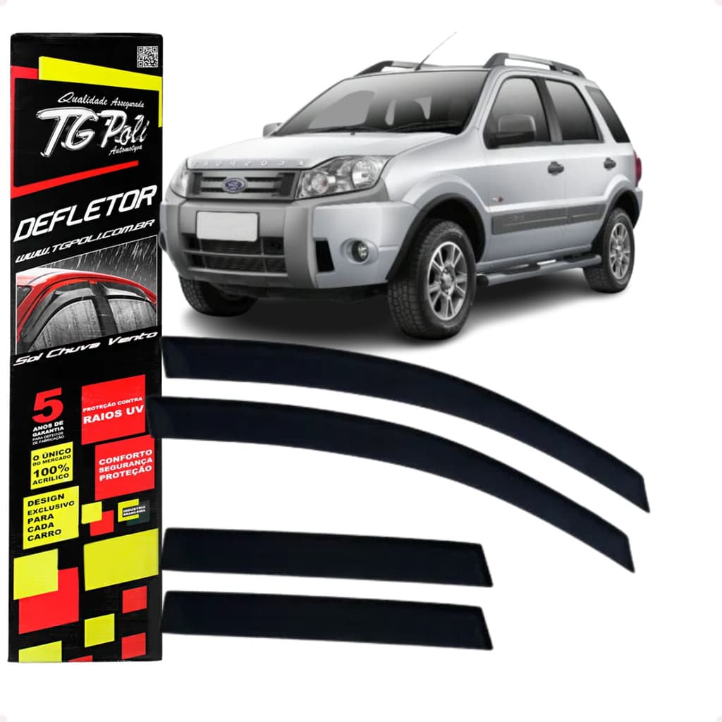 Jogo Calha de Chuva Defletor Ford Ecosport 2003 A 4 Portas Original TG POLI