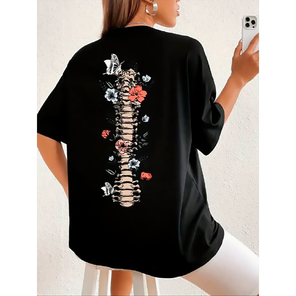Lançamento Camiseta Camisa Unissex Casual Esqueleto Floress estampa Nova Ótima Qualidade Envio Rápido Top