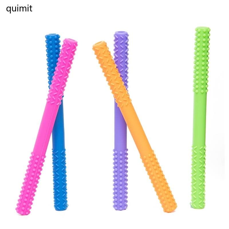 QUIM Recém-Nascido Dentição Molar Brinquedo Bebê Bebês Silicone Oco Tubo Mordedor