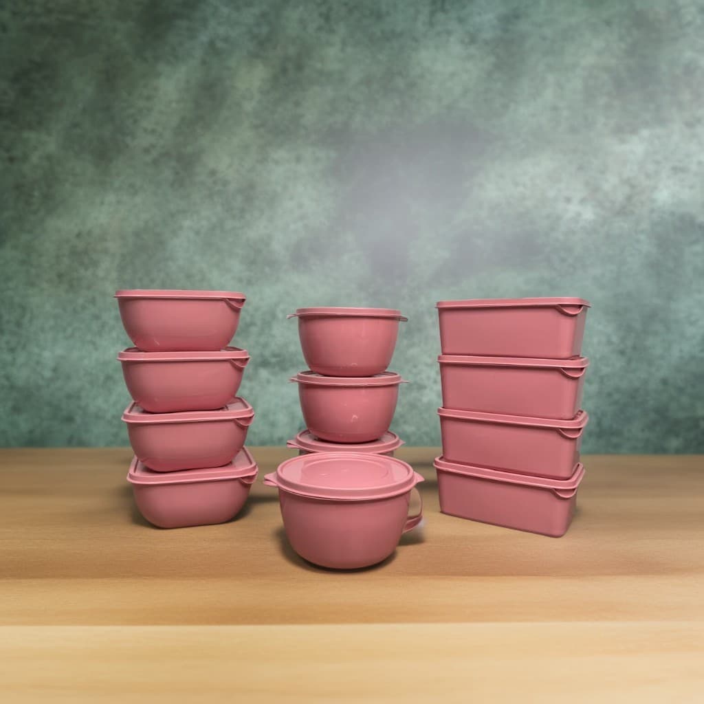 Potes Plásticos - Formatos Variados ROSA BEBÊ - Kits com 12, 9 e 6 unidades - 1 Litro cada - Vasilha/ Marmita