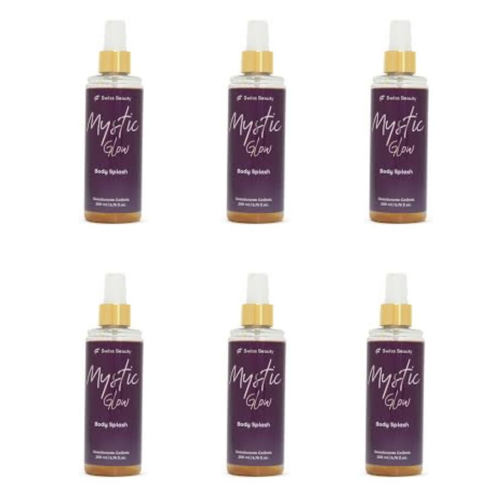 Kit 6 Body Splash Mystic Glow Particulas de Brilho Belkit