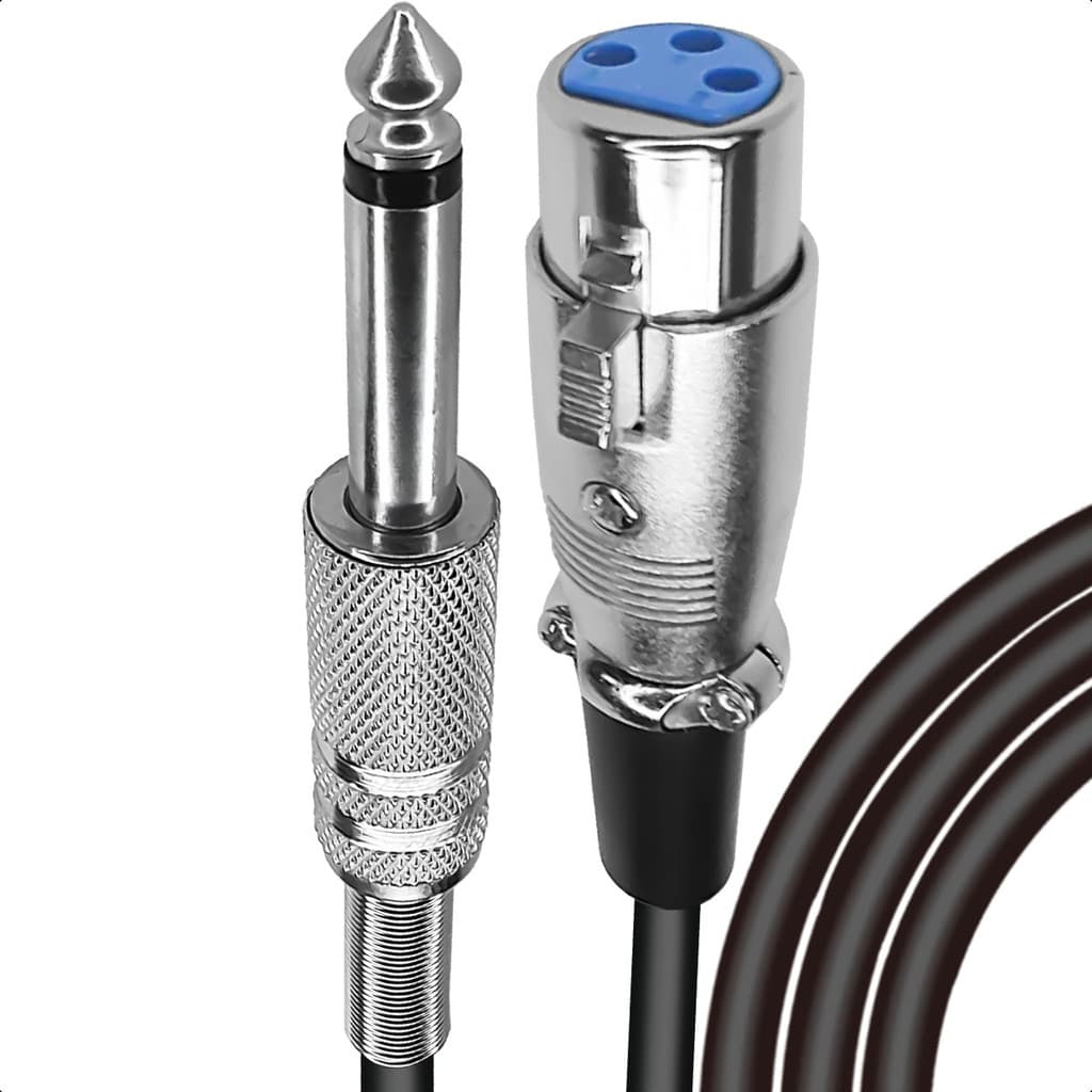 Cabo Compatível com Microfone Profissional P10 Mono XLR 10 Metros