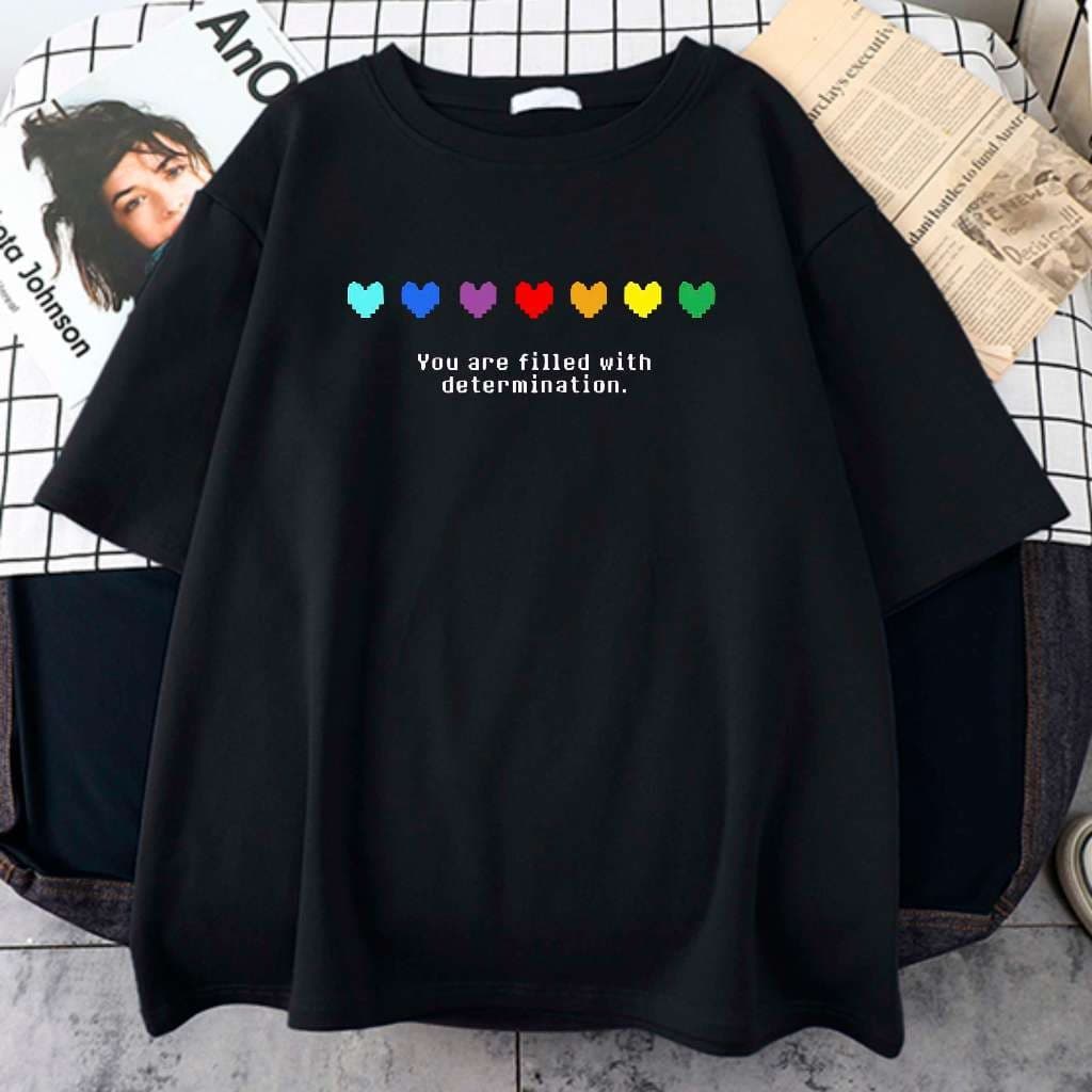 Camiseta Algodão Undertale Youre Filled With Determination Unissex 100% algodão BearStreetwear