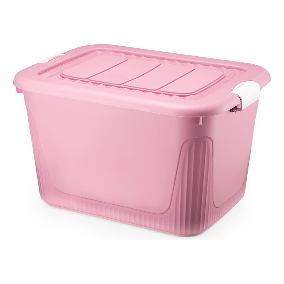 Caixa Organizadora Container 80 Trava/roda Plasnorthon Preto