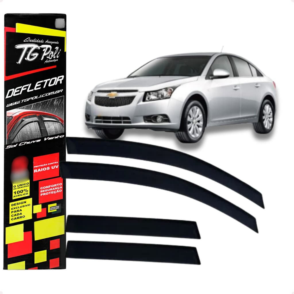 Calha de Chuva Defletor Chevrolet Cruze Sedan 4 Portas 2011 A 2016 Original TG Poli