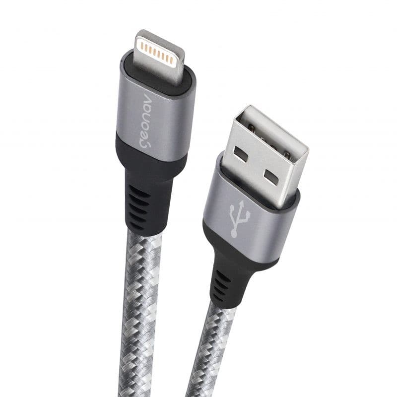 Cabo Lightning MFI Nylon Ultra Resistente Titanium 1,5m LIGH10T