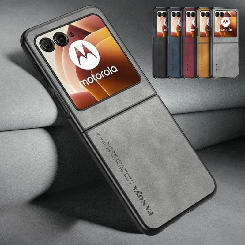 Capa Para Motorola Razr + 2024 Ultra 2025 60 50 40 Pele De Carneiro Couro PU Fosco De Silicone Funda