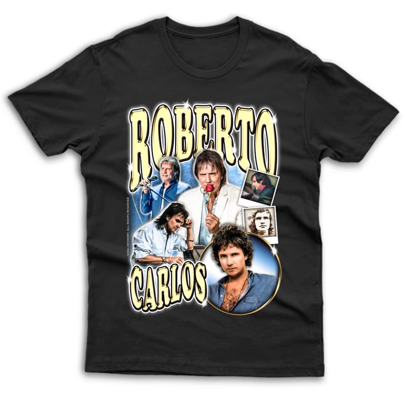 Camiseta Roberto Carlos Cantor MPB Romântico Lançamento Camisa 100% Algodão