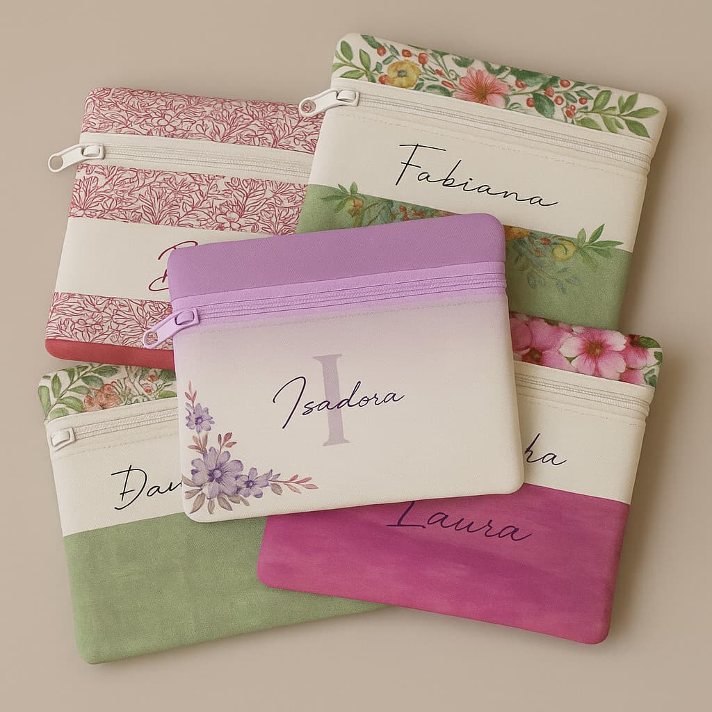 Necessaire Personalizada Com Nome Estampado Com Ziper
