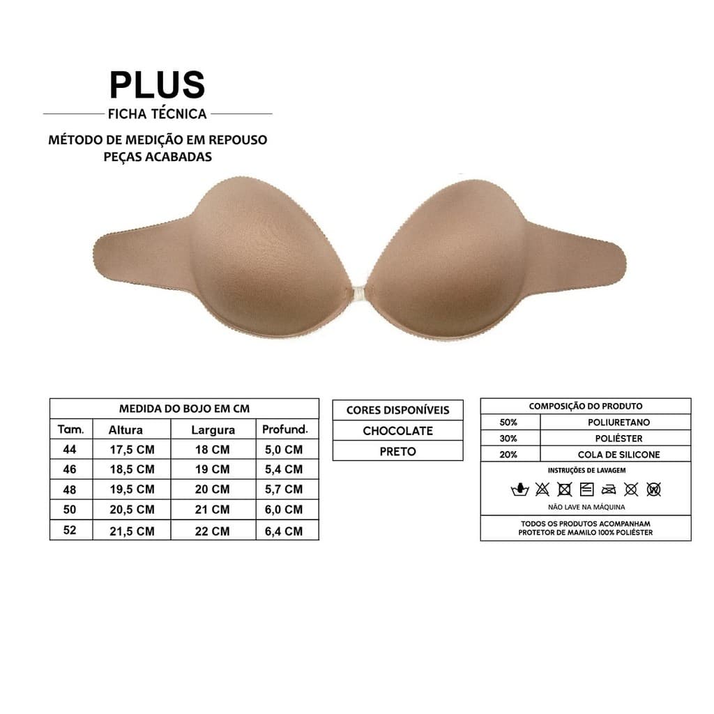 Sutiã Adesivo Plus Size Invision Lov 236