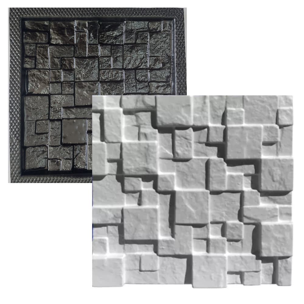 Forma De Gesso Modelo Pedrinha 3D 28x28cm Formas p/ Gesso Decoração 3D Envios no mesmo dia 3d
