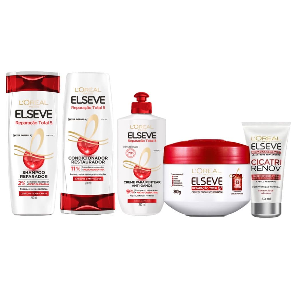 Kit Elseve reparação total 5 Shampoo - Completo - 5 itens