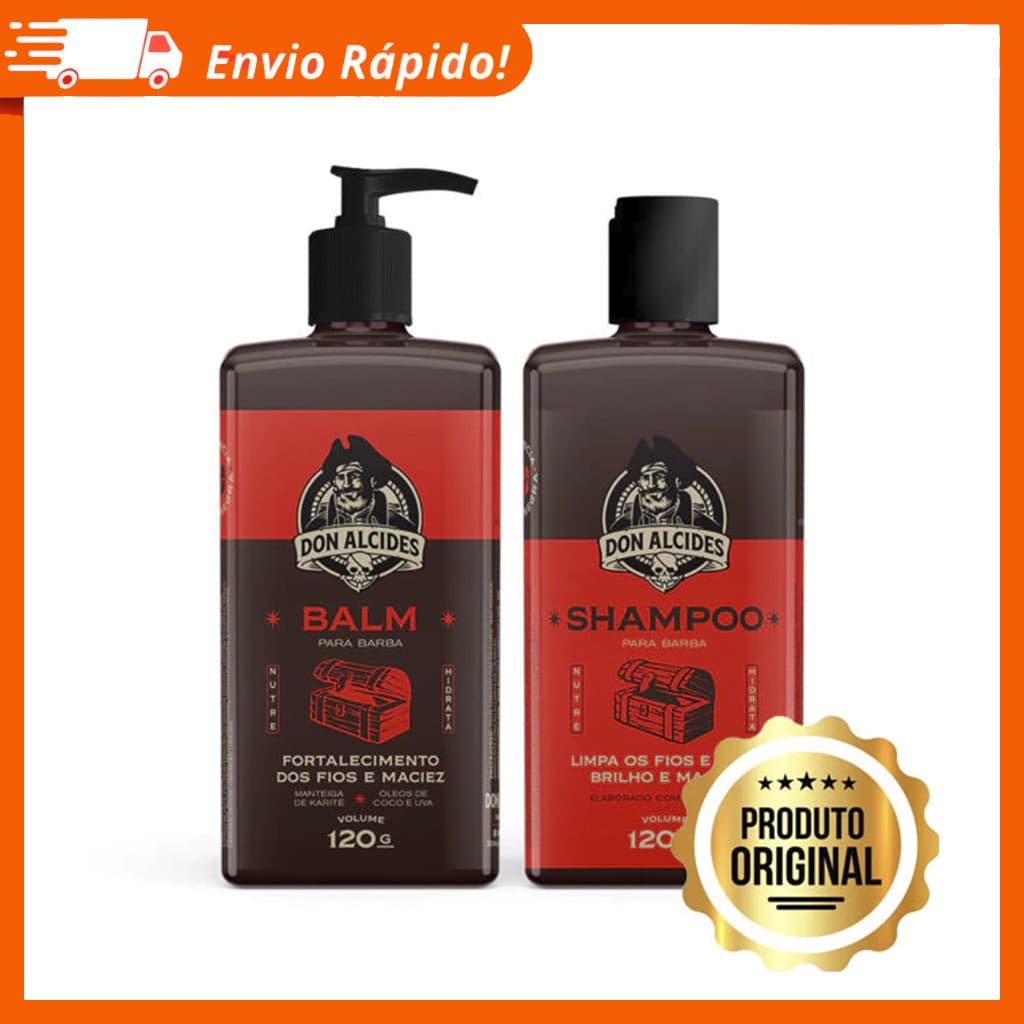 Kit Shampoo + Balm para Barba Don Alcides Barba Negra