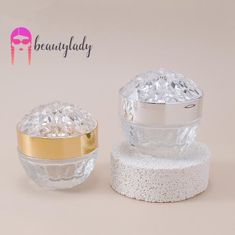 beautymakeup 1 Peça De Luxo 50g Frasco De Creme Facial De Vidro Com Tampa Recipiente Cosmético Acrílico Para Frascos De