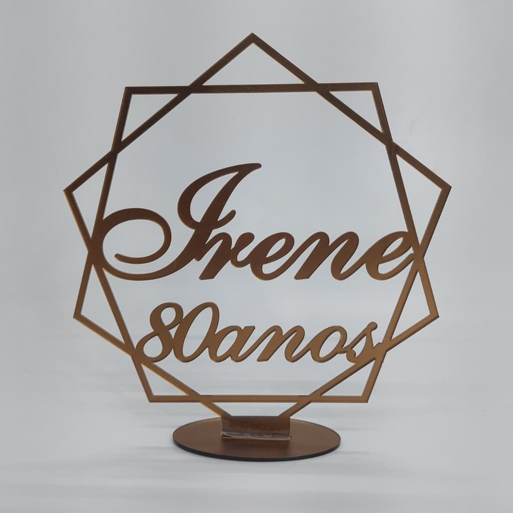 Topo De Bolo Casamento Aniversario Minimalista Acrílico