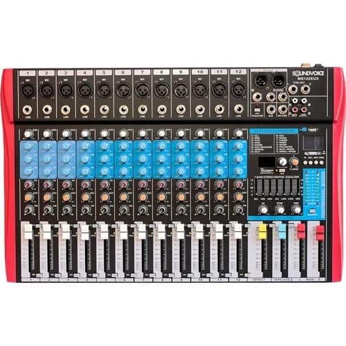 Mesa De Som Soundvoice Ms-122 Eux 12 Canais C/ Efeitos Eq