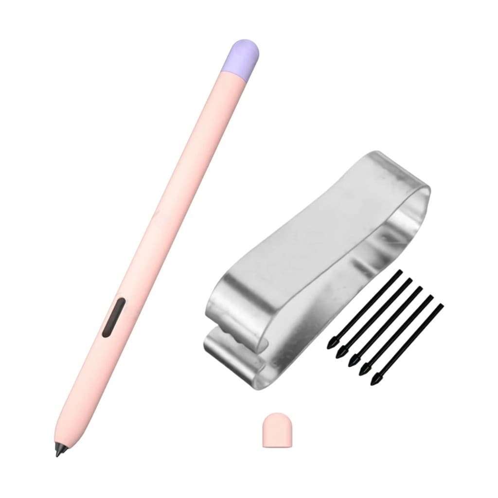 Kit Capa de Silicone + Pontas de Reposição Para Caneta S Pen de Galaxy Tab S7 / S8 / S9 / S10 FE+