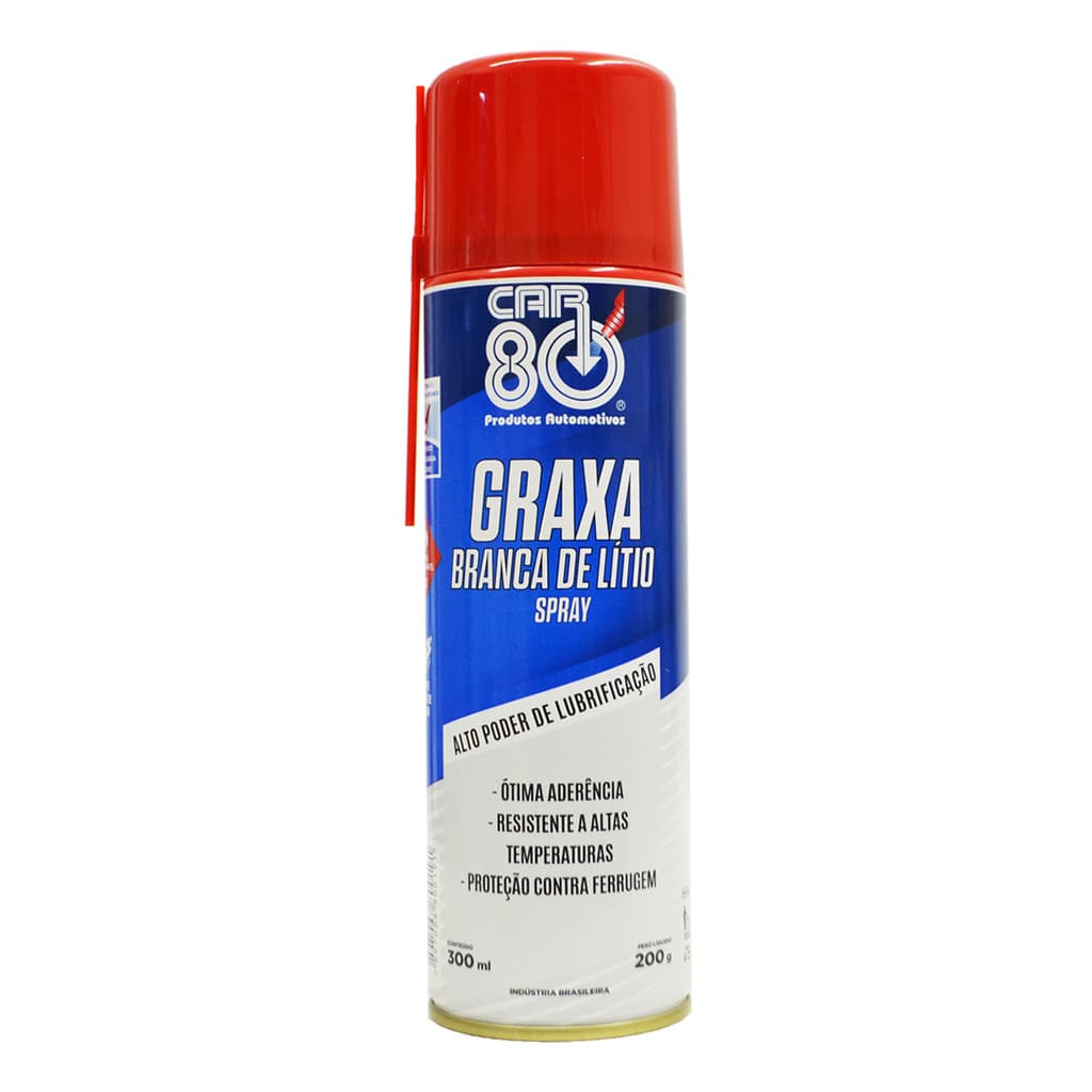 Graxa Branca De Litio Spray Alta Lubrificação Car80 300ml