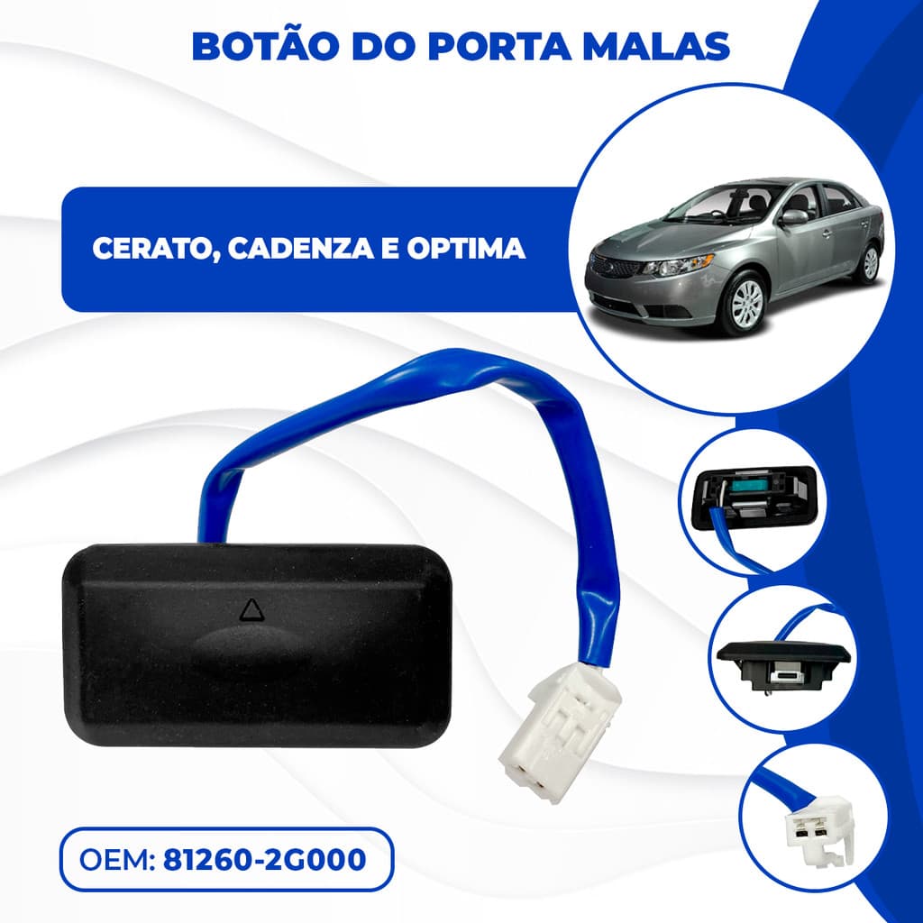 Botão Elétrico Abertura Fechadura Porta Malas Compatível Com Kia Cerato Cadenza Optima