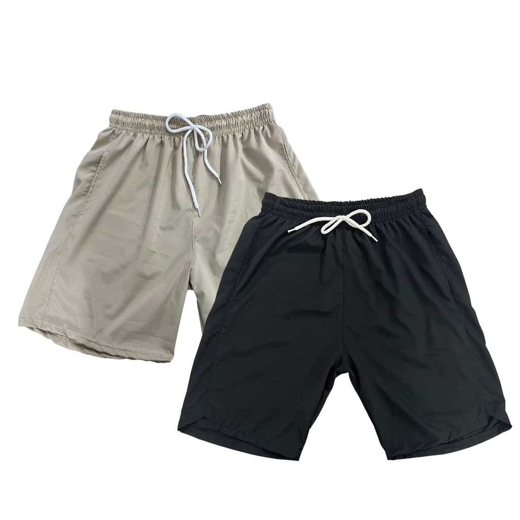 Kit 2 Bermuda Masculina Tactel Moda Verão Nadador Com Bolso e Detalhe Lateral