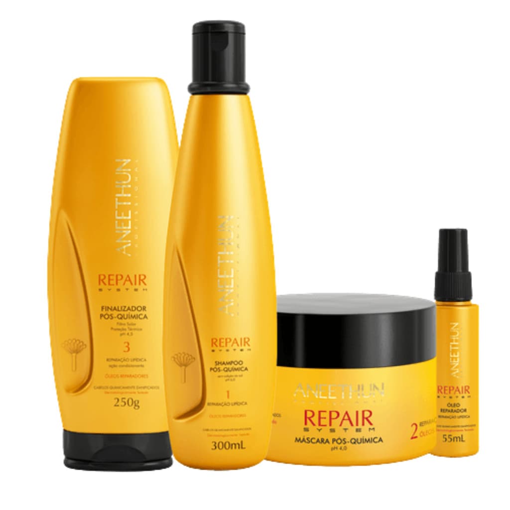 Kit Aneethun Repair System Shampoo Máscara óleo Reparador revitalizar  cabelos danificados