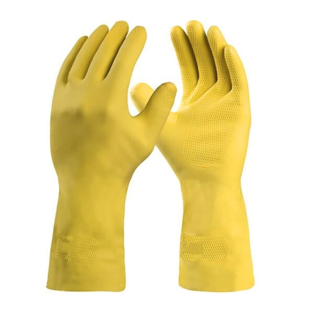 LUVA LATEX AMARELA USO DOMESTICO, CONSTRUÇÃO 9" G - DANNY