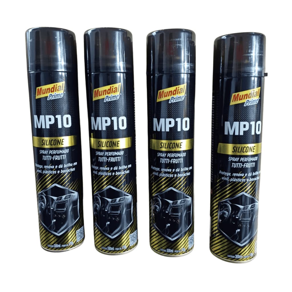 Kit 4x Silicone Spray Mundial Prime Mp10 300ml Tutti Frutti