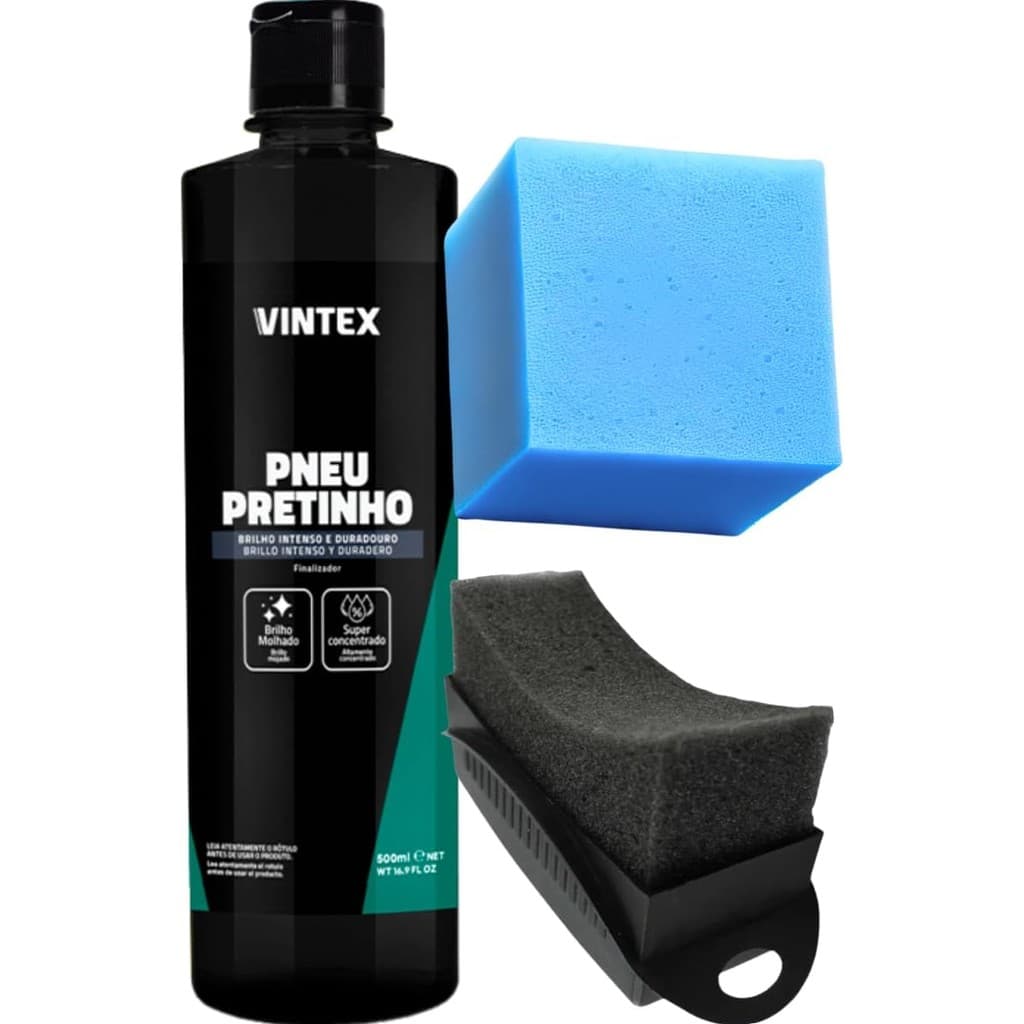 Kit Pneu Pretinho 500ML Vonixx - Aplicador Pretinho