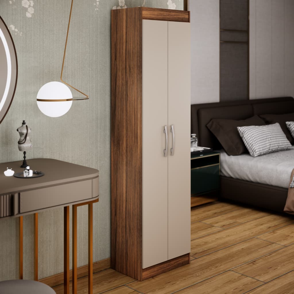 Guarda-Roupa Multiuso Solteiro Compact Castanho/Off  - Direto Sim