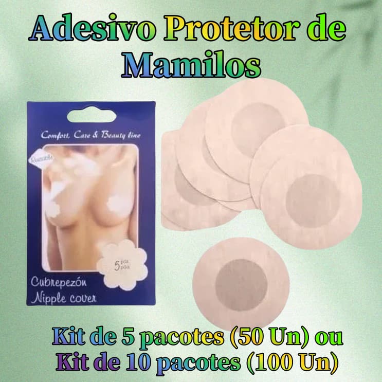 Kit 100 ou 50 Unidades Adesivo Protetor de Mamilos Nude Tapa Seios  Esconde Bico Marcas