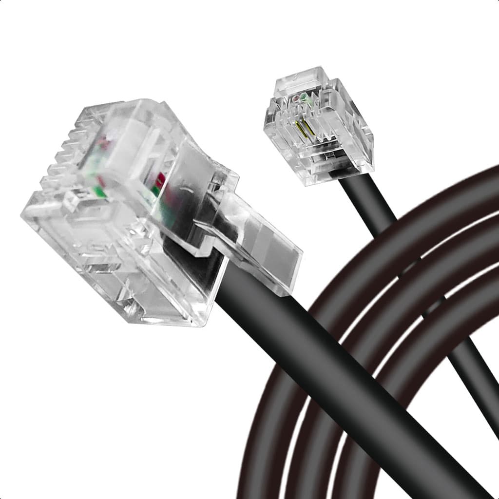 Cabo De Telefone compatível com Extensão Preto 2 Metros