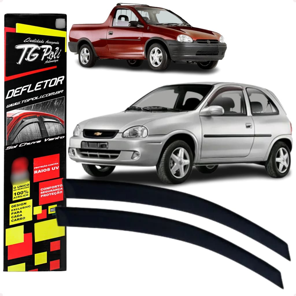 Calha de Chuva Defletor Chevrolet Corsa Hatch Pick Up 1994 A 2003 2 Portas Original TG Poli