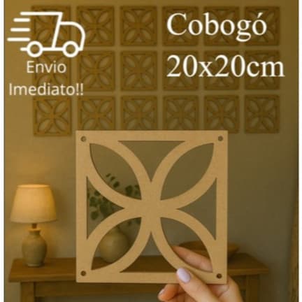 Kit Cobogó MDF Decorativo Placa Vazada 20x20cm - Envio Imediato!