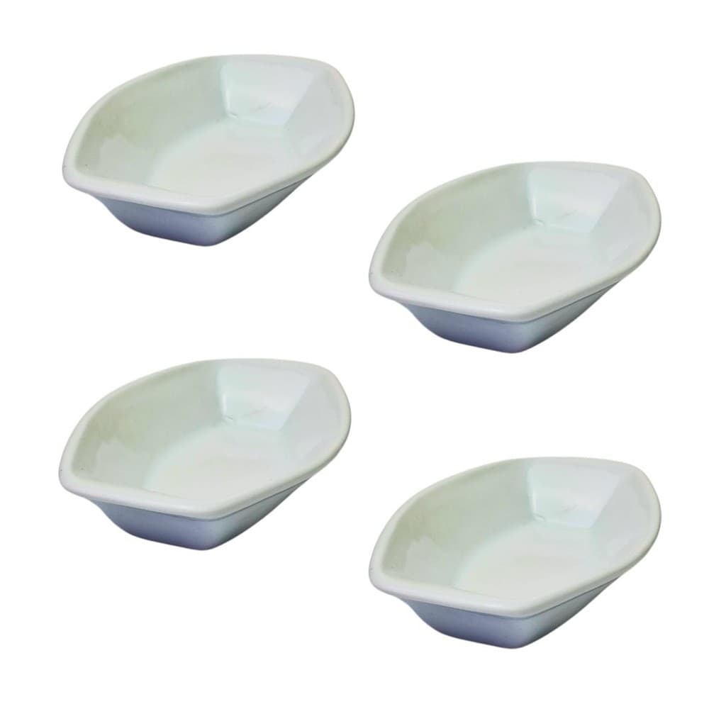 Kit 4x Travessas Porcelana Pequena Oval Servir 320ml Branca