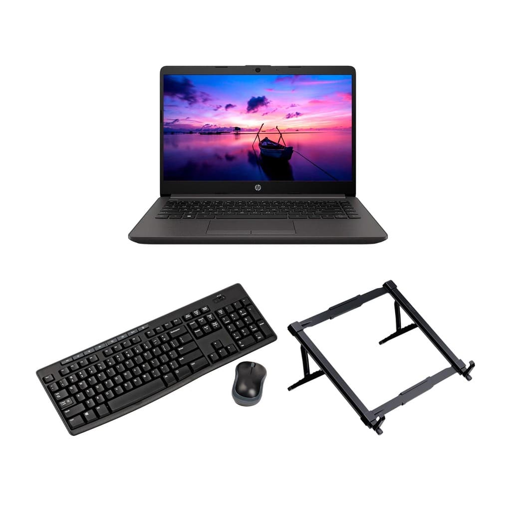 Kit Home Office Essentials Pc For You - Notebook HP I5, 8GB RAM, SSD 240GB + Teclado e Mouse + Suporte - SEMINOVO