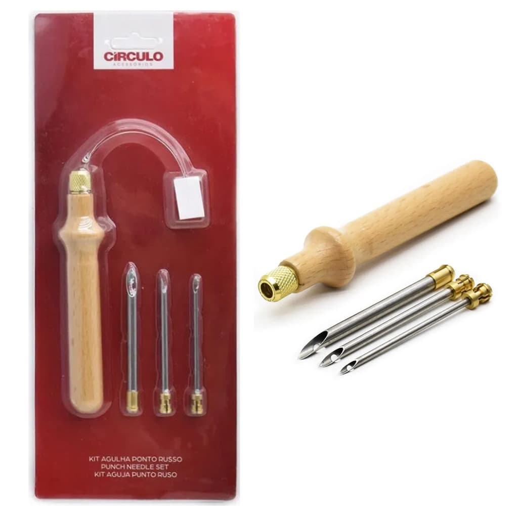 Kit Agulha Para Ponto Russo Circulo Punch Needle