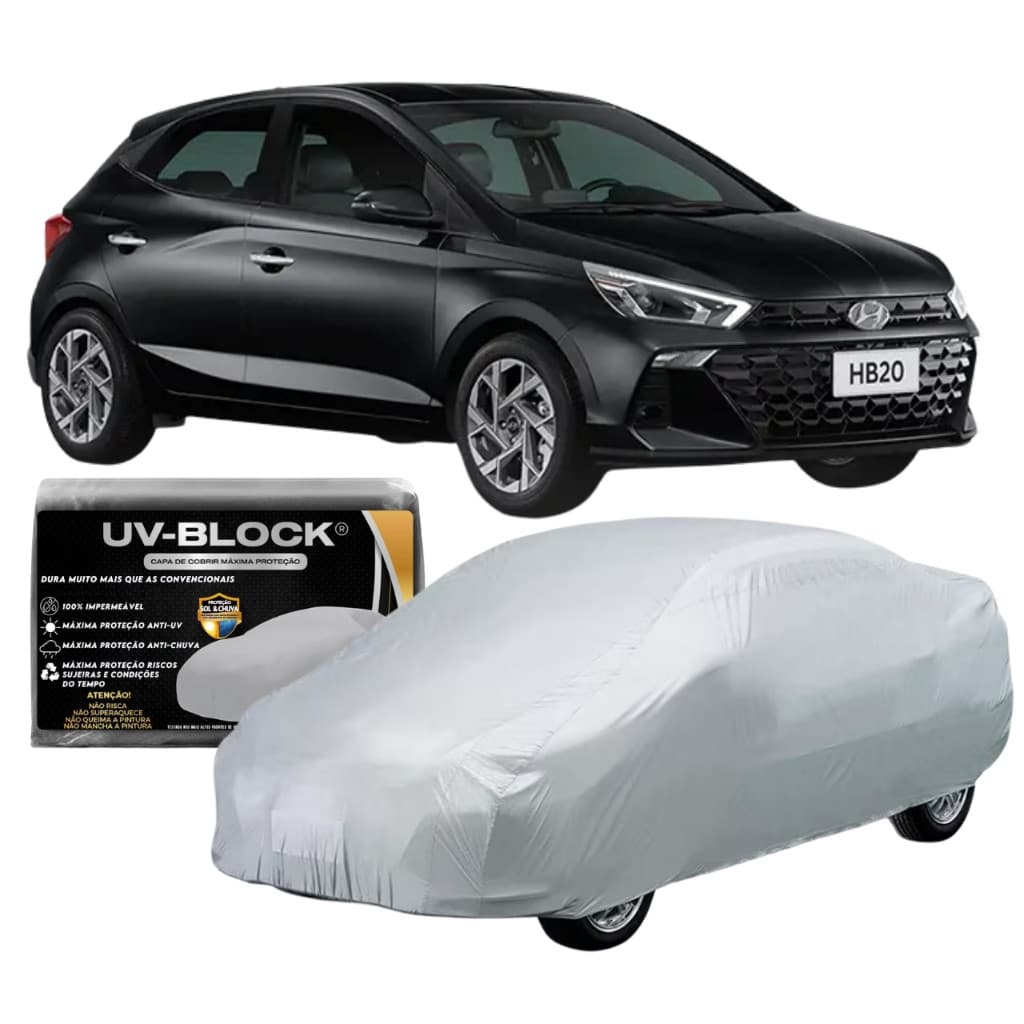 Capa Cobrir Carro HB20 Hatch Lona Protetora Impermeável Sol e Chuva