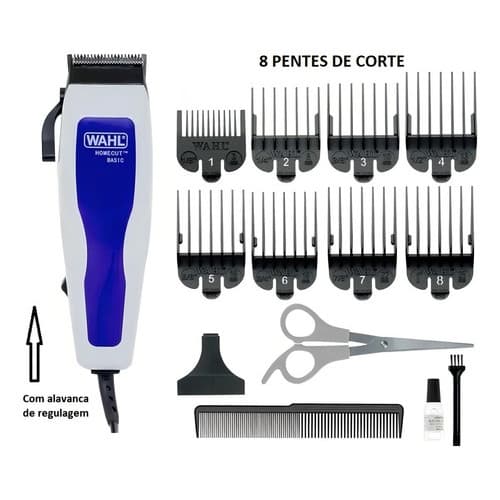 Máquina De Cortar Cabelo Wahl Homecut Basic 14 Peças Cor Azul voltagem 220v